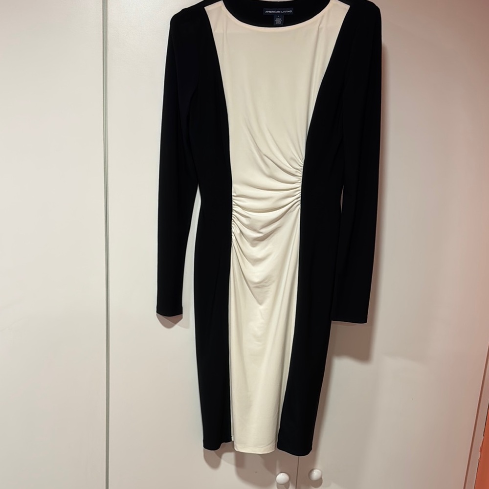 Elegant Black and Cream Dress